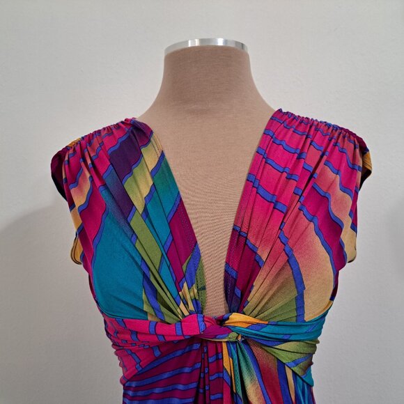 A'GACI Juniors Maxi Empire Waist Dress Multicolor Size XS Sleeveless - Picture 6 of 8